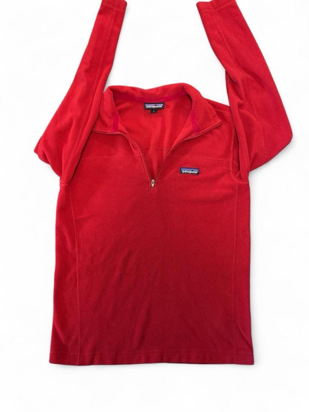 Patagonia Red Fleece Pullover with Logo Tag